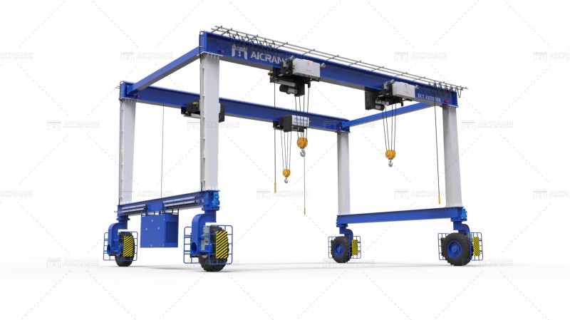 rubber tyred crane with four electric hoists