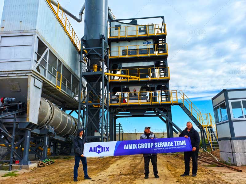 AIMIX ALQ-160 asphalt mixing plant and service team