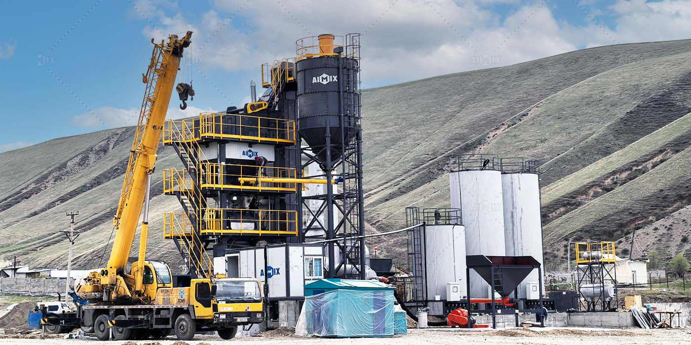 100tph stationary asphalt mixer plant in Kyrgzstan