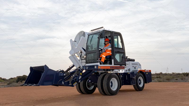 Self-loading concrete mixer truck for Peru for road construction